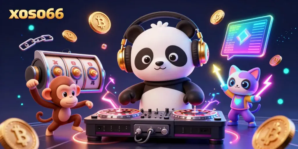 Join the fun at xoso66 with vibrant gaming energy and dynamic characters in a lively scene.