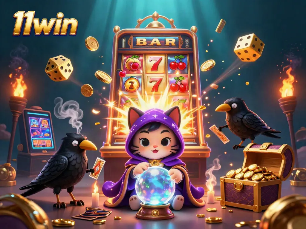 Experience the thrill of 11win with a stylish jackpot celebration scene featuring vibrant casino elements.
