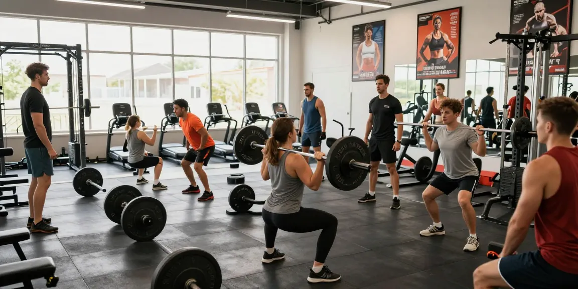 Esteroidesshop ofrece un ambiente de gimnasio animado con personas entrenando.