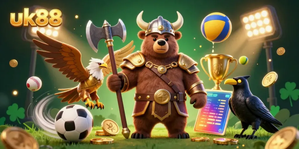 Experience thrilling wins at uk88 with animated characters and lively casino elements.