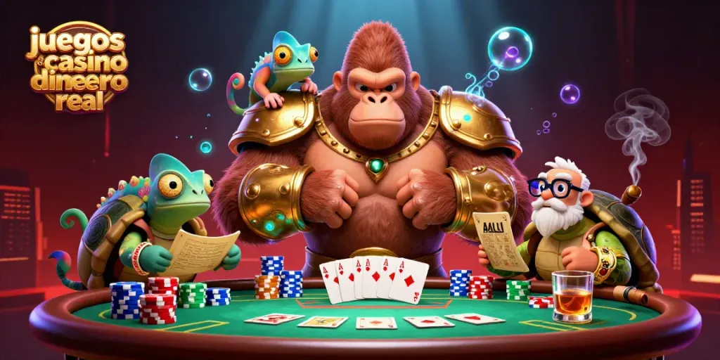 Juega juegos de casino dinero real con el rey gorila y emocionantes elementos de póker.