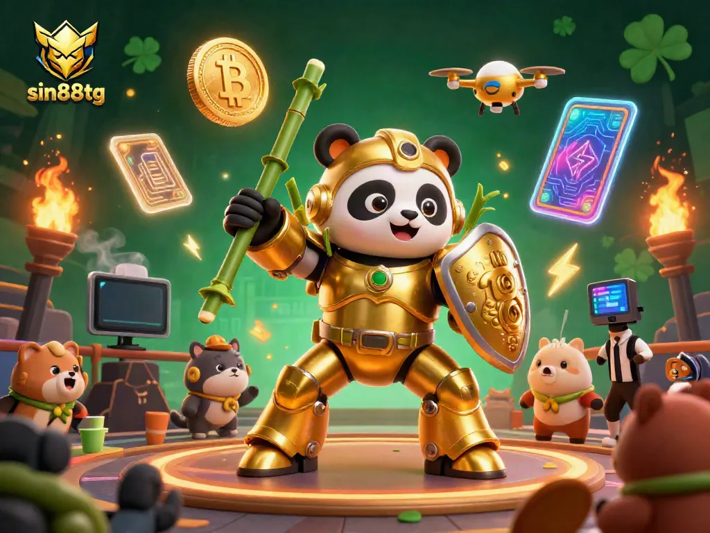 Experience thrilling gaming action at sin88tg with exciting crypto elements in a vibrant 3D scene.