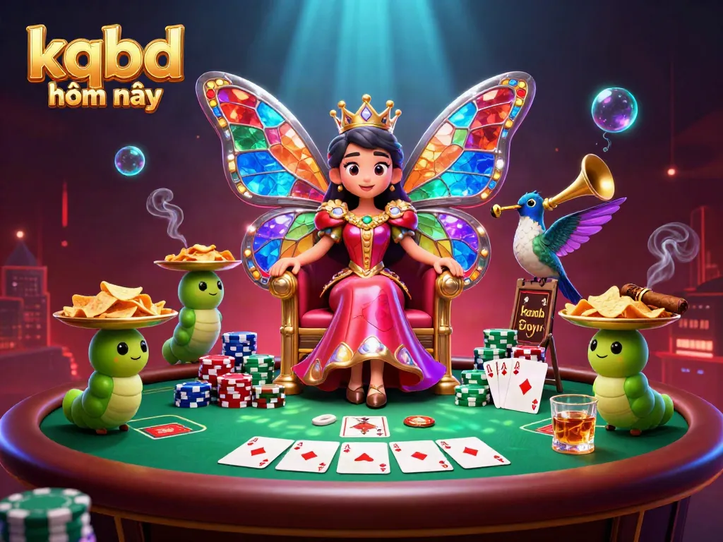 Engage with kqbd hôm nay through dynamic casino-inspired visuals featuring a butterfly queen.