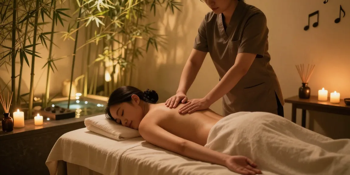 Client receiving a soothing 광명출장마사지 therapy in a tranquil spa setting.