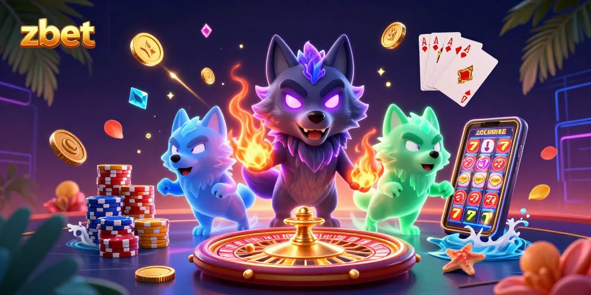 Engage with thrilling gaming moments at zbet, showcasing a vibrant 3D casino scene filled with action.