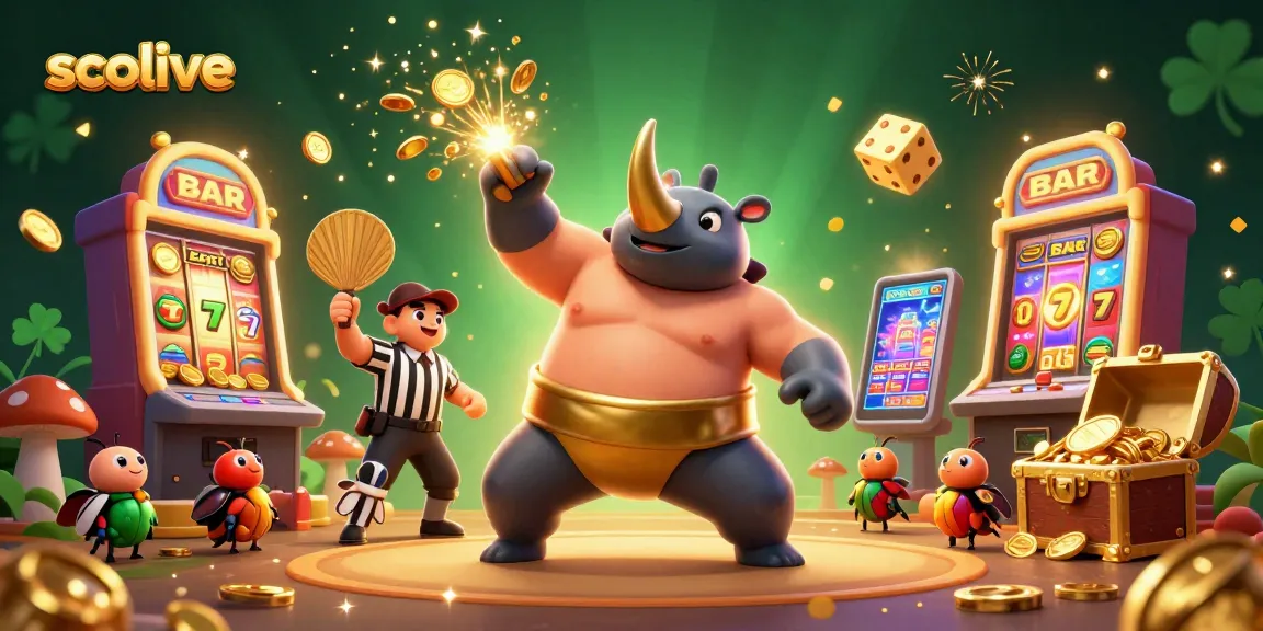 Socolive brings excitement to gambling with a vibrant 3D illustration of a beetle champion and dynamic casino action.