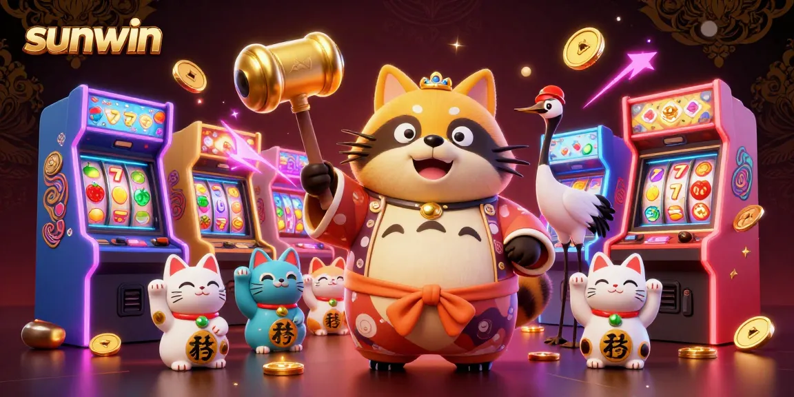 Experience incredible wins with sunwin's dynamic casino action in this vibrant 3D illustration.
